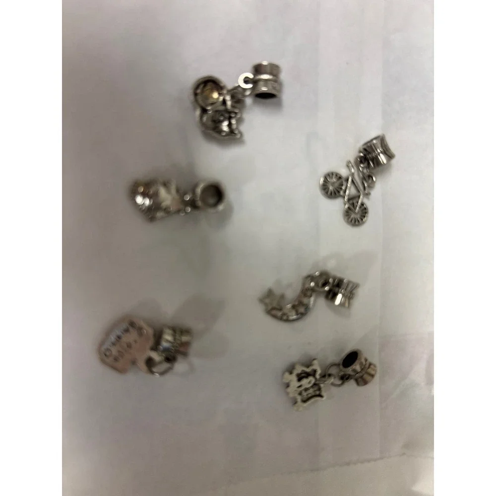 6 silver colored charms for‎ charm bracelet